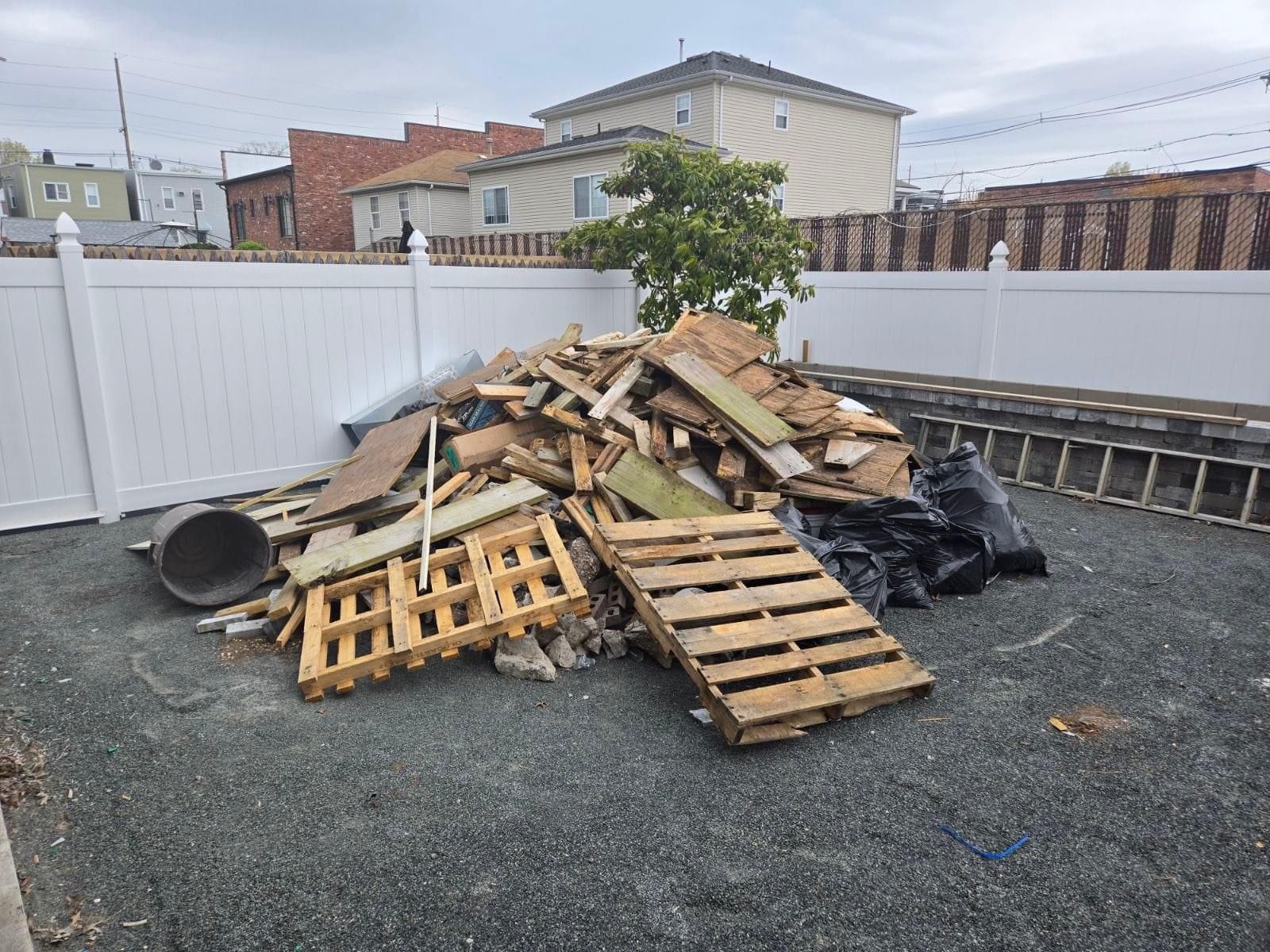 Timber and pallets pile