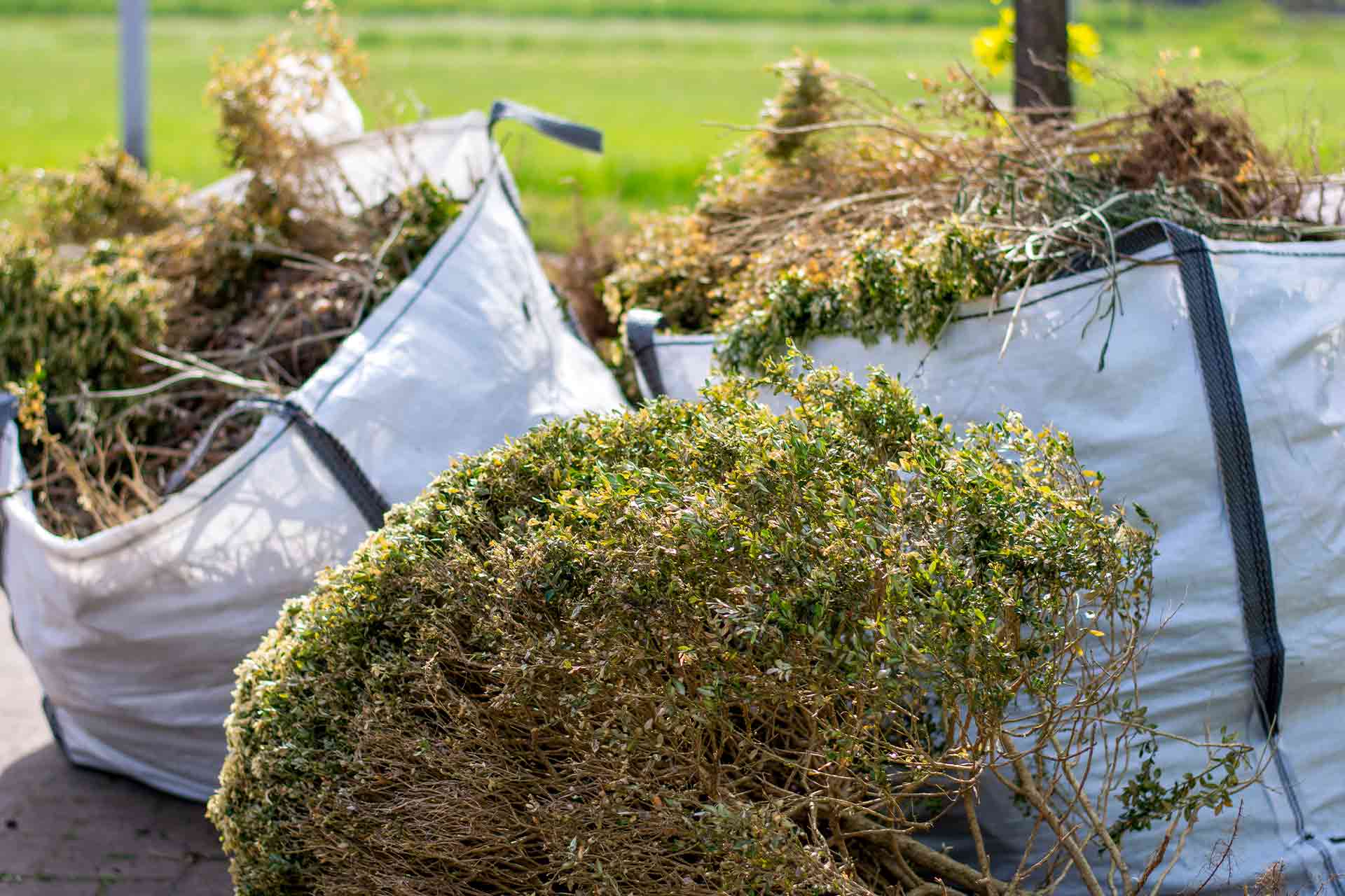 Garden waste in bulk bags